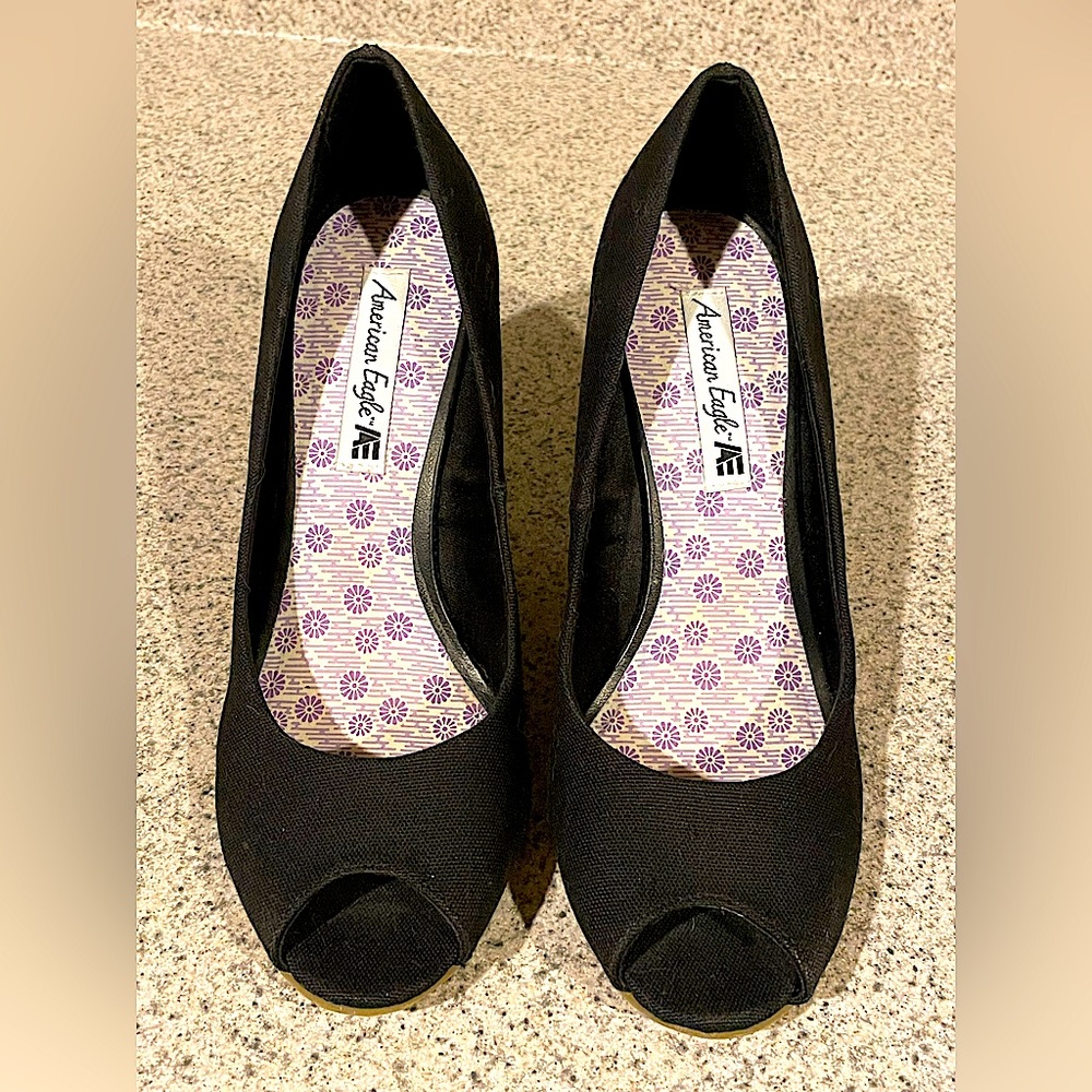 Sexy Black Wedges Heels